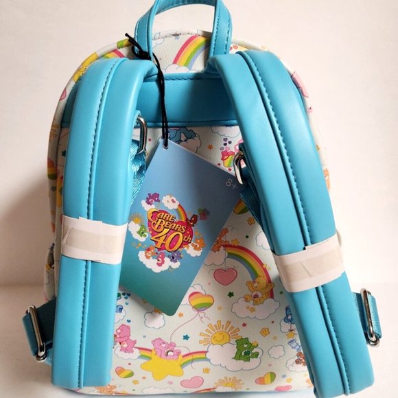 Loungefly Care Bears Mini Backpack 40th Anniversary All Over Pattern Bag - Picture 3 of 11